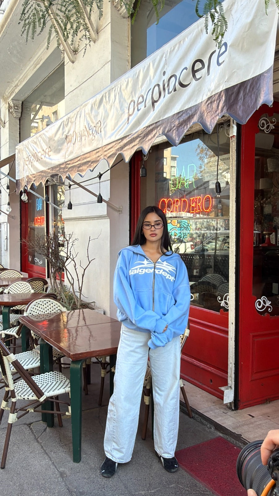 Light Blue Zip Hoodie TAIGERDEPT