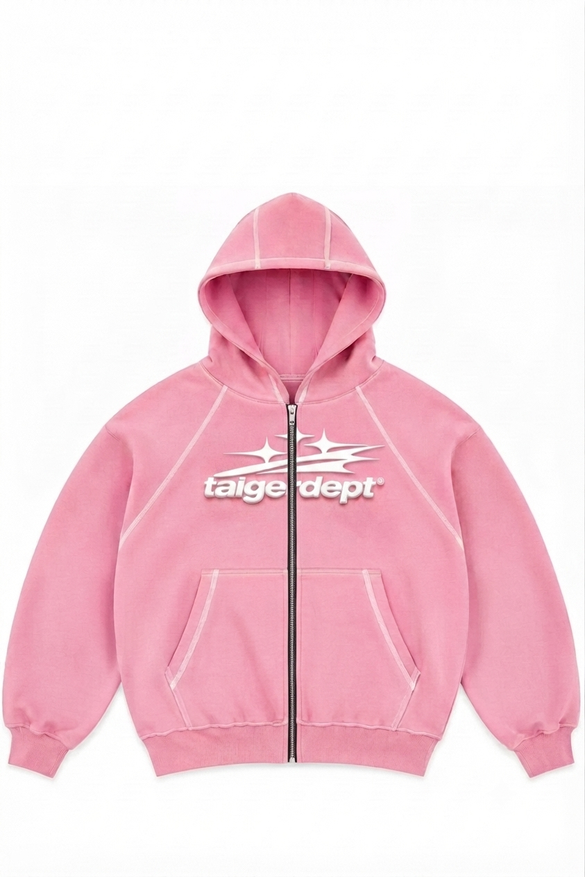 Pink Zip Hoodie TAIGERDEPT