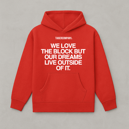 HOOODIE "WE LOVE THE BLOCK" RED